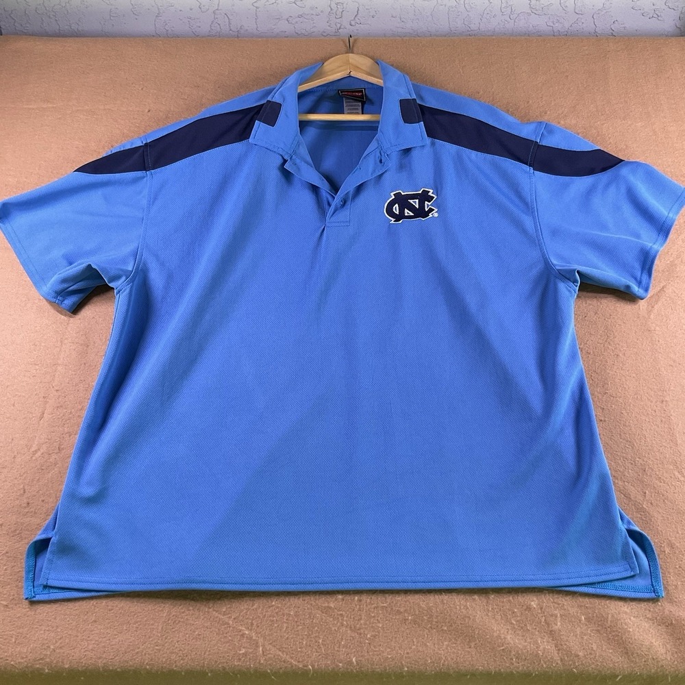 Genuine Stuff UNC North Carolina Tar Heels Polo Shirt Mens XL Blue Mesh Golf
